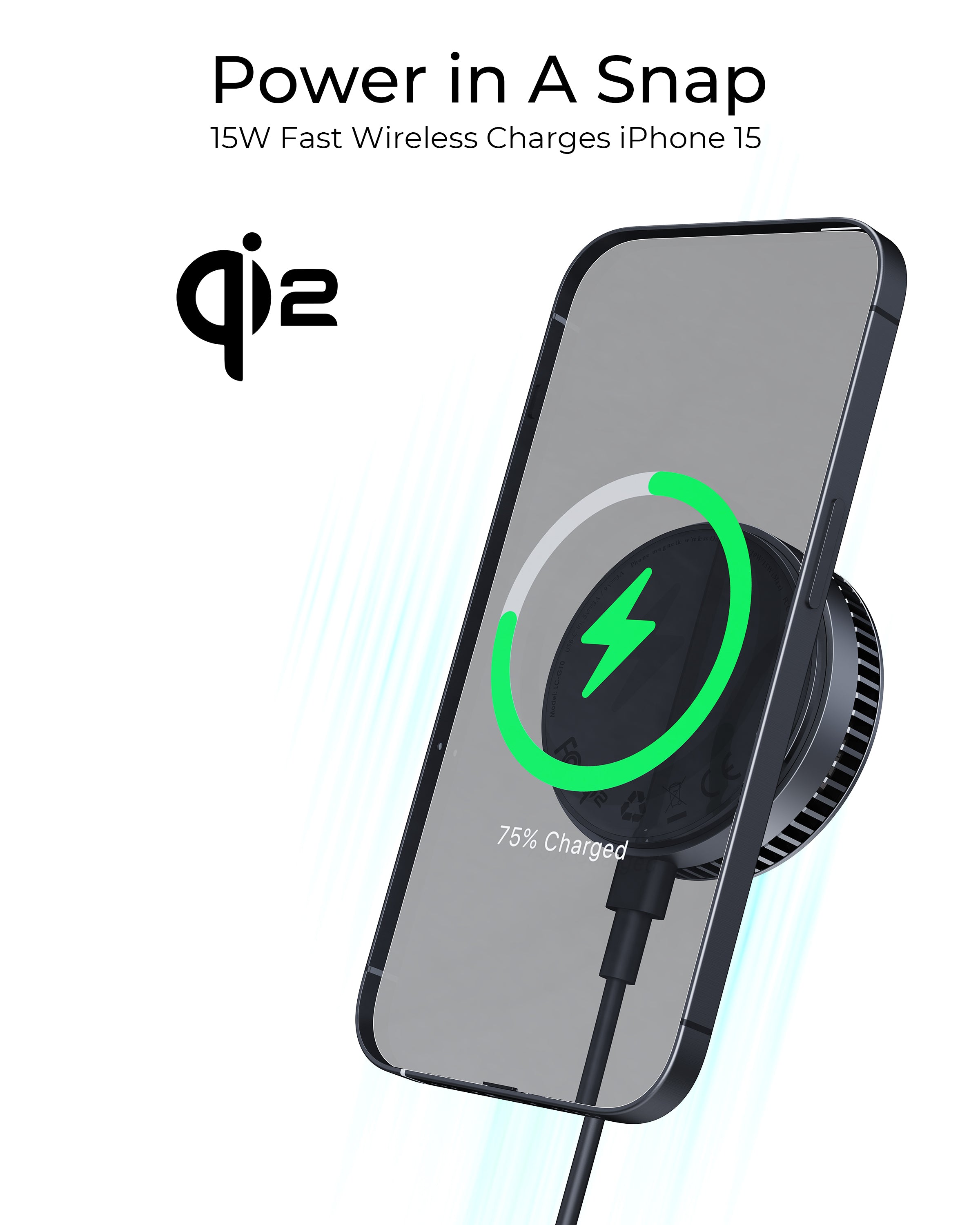 AUKEY LC-G10 MagFusion GameFrost Qi2 Active Cooling Wireless Charger