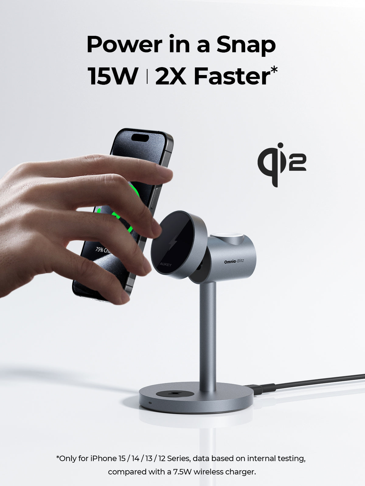 AUKEY MagFusion Qi2 3-in-1 Wireless Charging Station