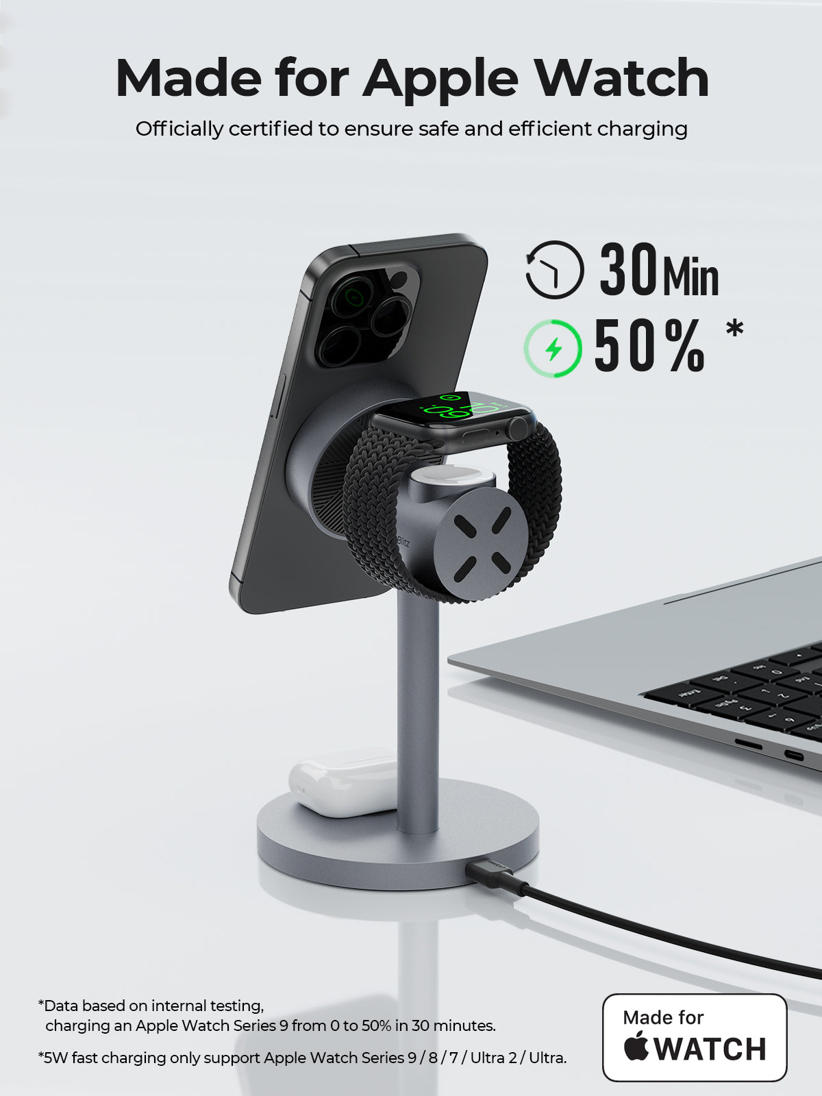 AUKEY MagFusion Qi2 3-in-1 Wireless Charging Station