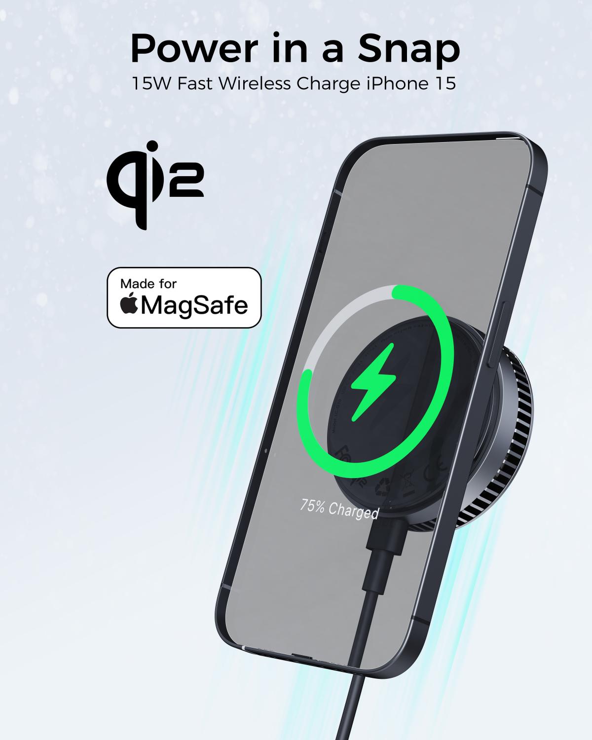 AUKEY LC-G10 MagFusion GameFrost Qi2 Active Cooling Wireless Charger