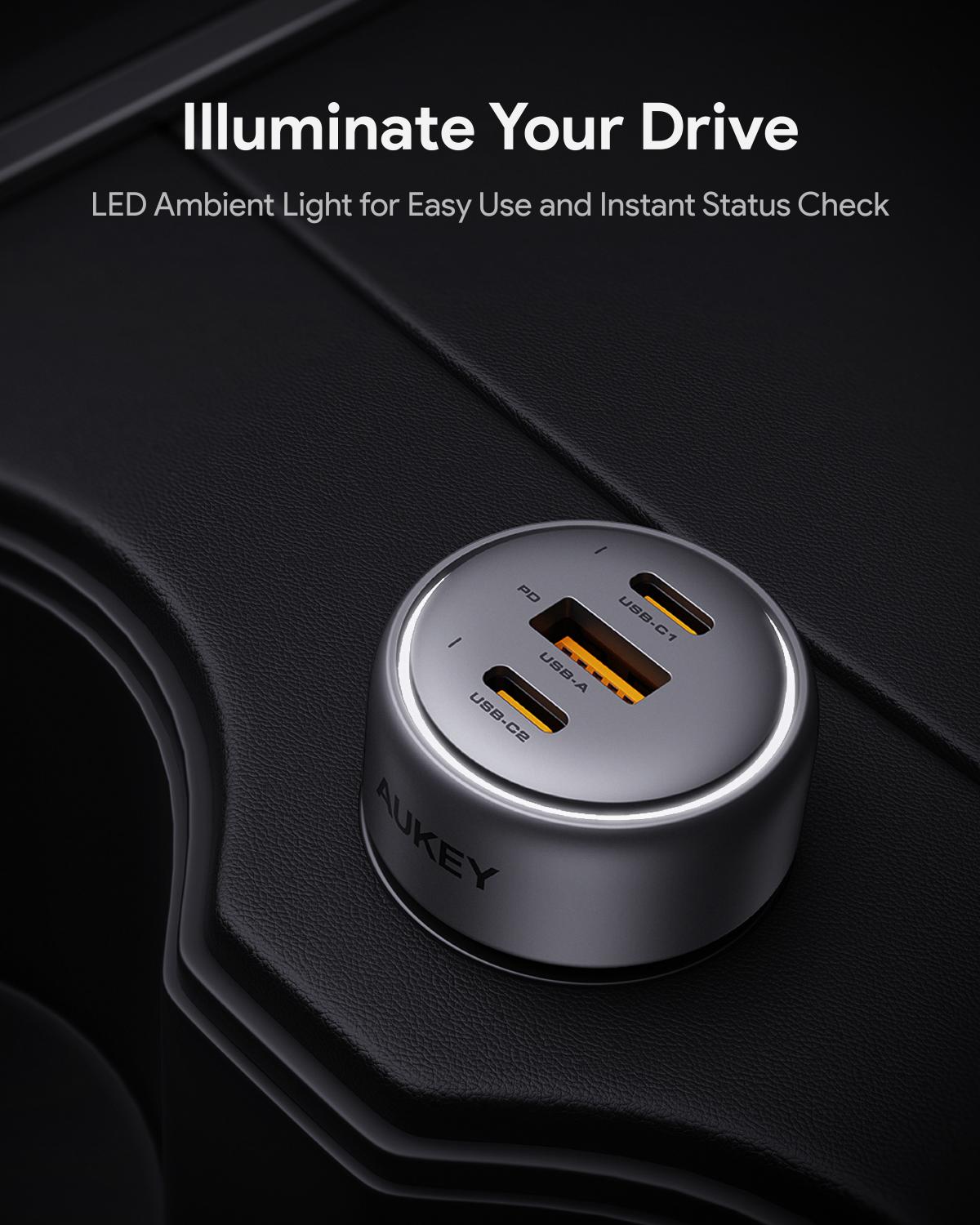 AUKEY CC-P1  Pathfinder Mix 3 66W Fast Charging Car Charger