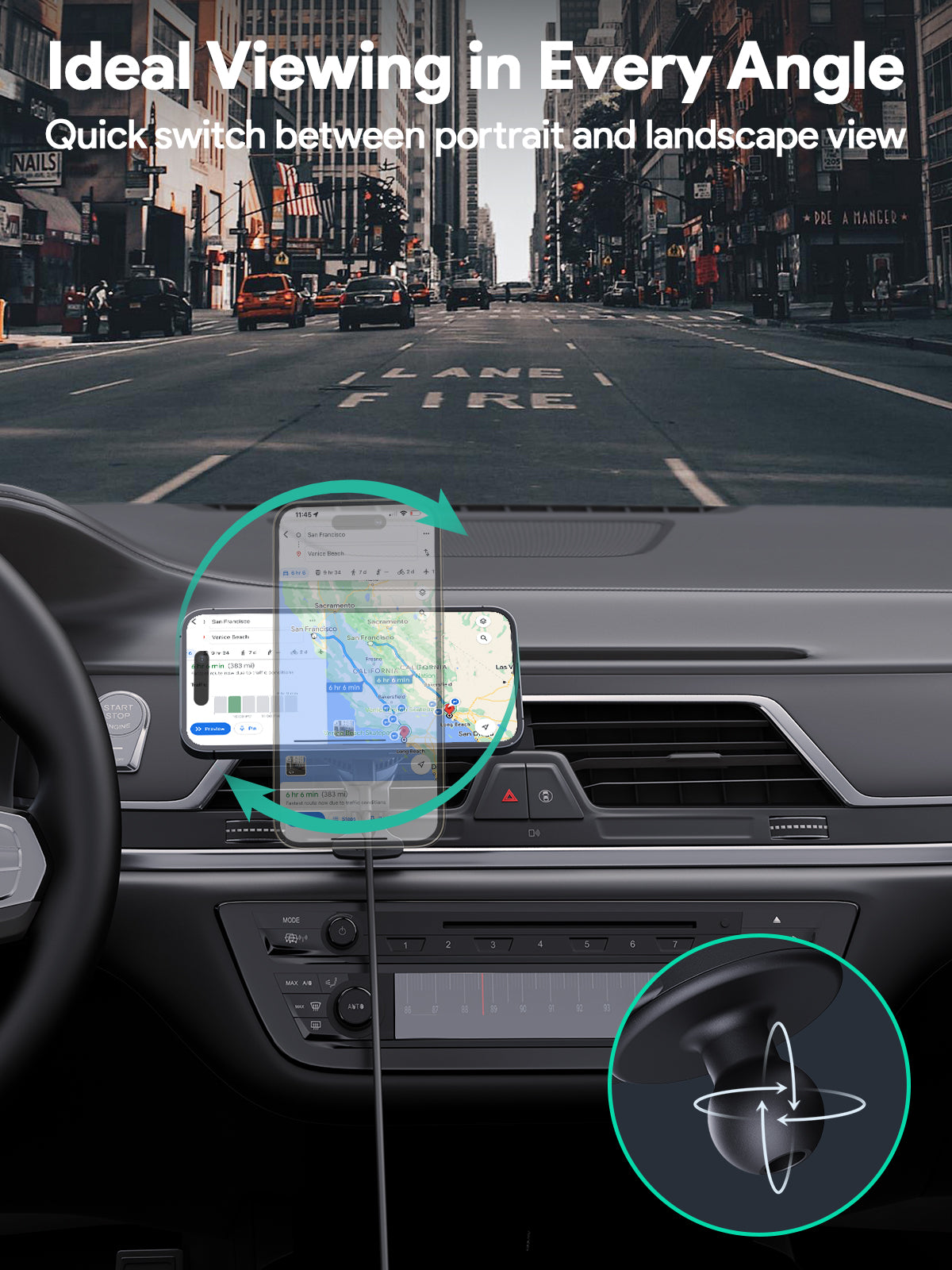 AUKEY HD-MC13A MagFusion Dash Pro Qi2 Active Cooling Wireless Charging Phone Mount