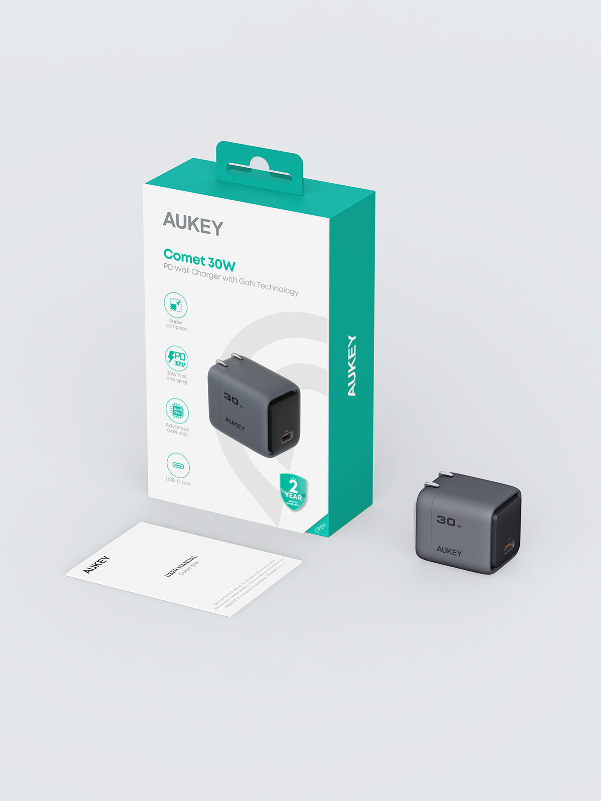 AUKEY PA-C1 Comet 30W PD Wall Charger with GaN Technology