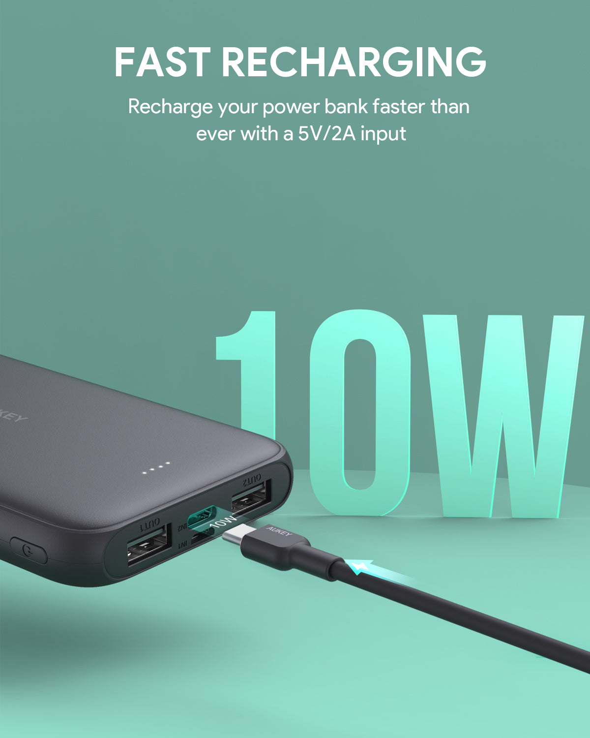 AUKEY PB-N99 Basix Slim II 10000mAh Ultra-Thin Power Bank