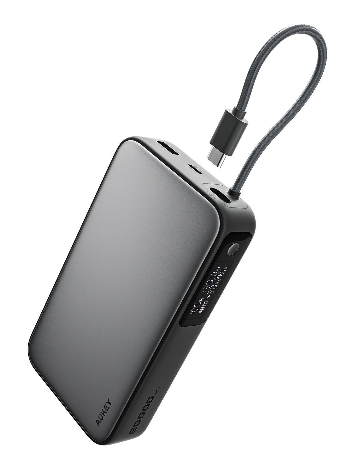 AUKEY PB-Y48 Spark Sling 20000 Compact Fast Charging Power Bank  with Built-in USB-C Cable