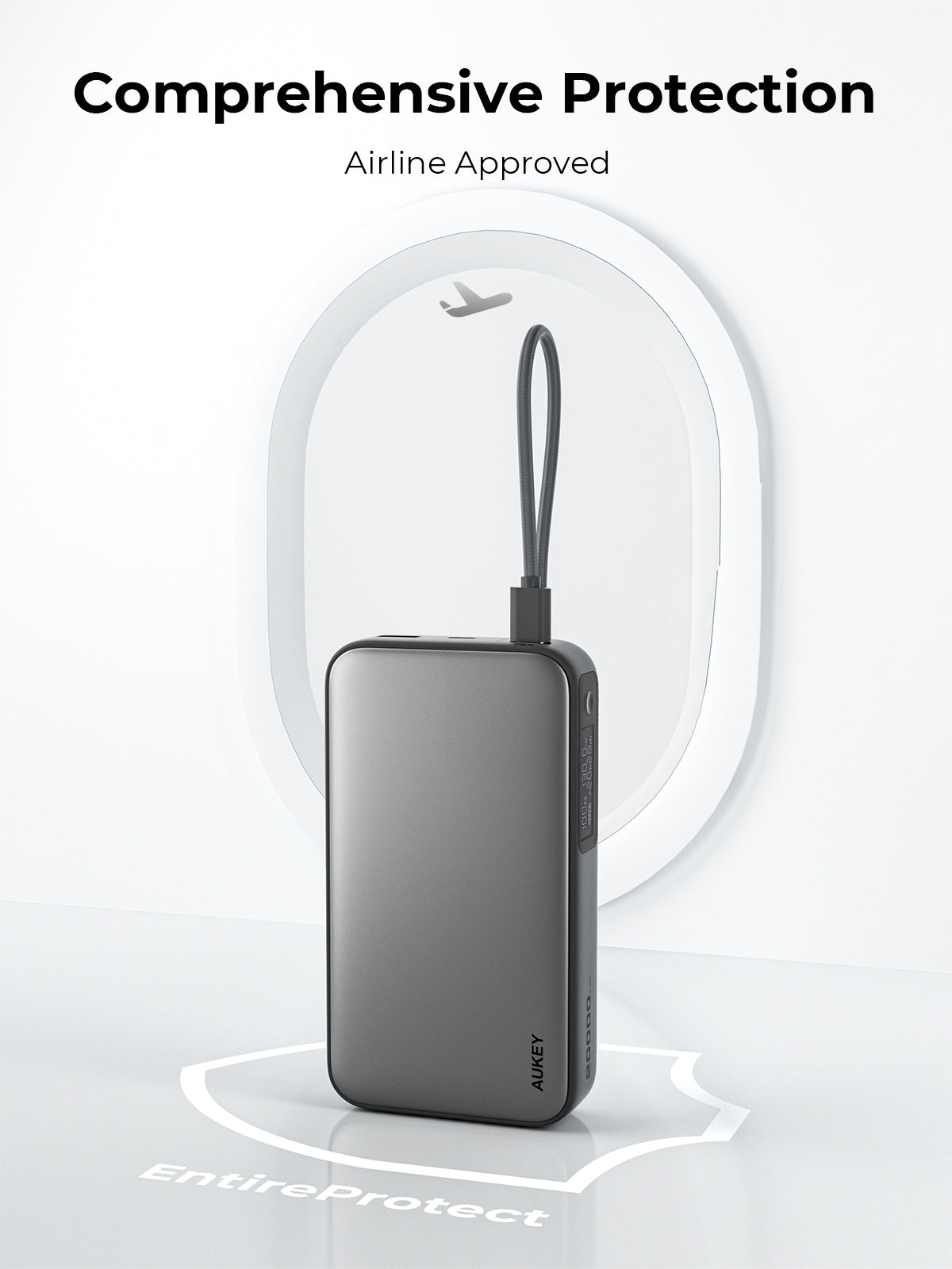 AUKEY PB-Y48 Spark Sling 20000 Compact Fast Charging Power Bank  with Built-in USB-C Cable