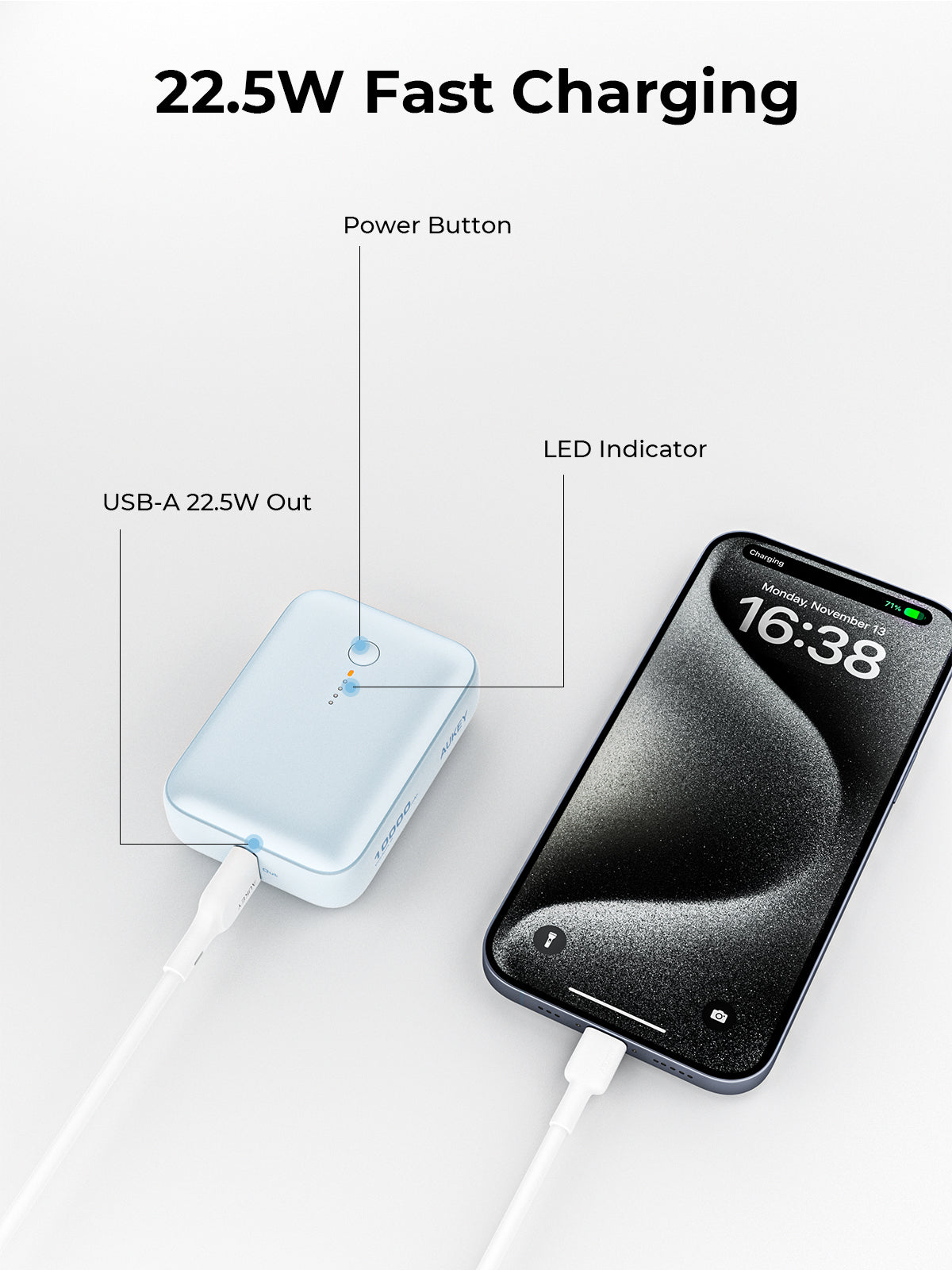 AUKEY PB-Y55 Spark Mini 10000 Compact Fast Charging Power Bank