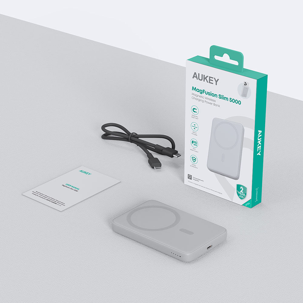 AUKEY PB-MS03 MagFusion Slim 5000 Magnetic Wireless Charging Power Bank