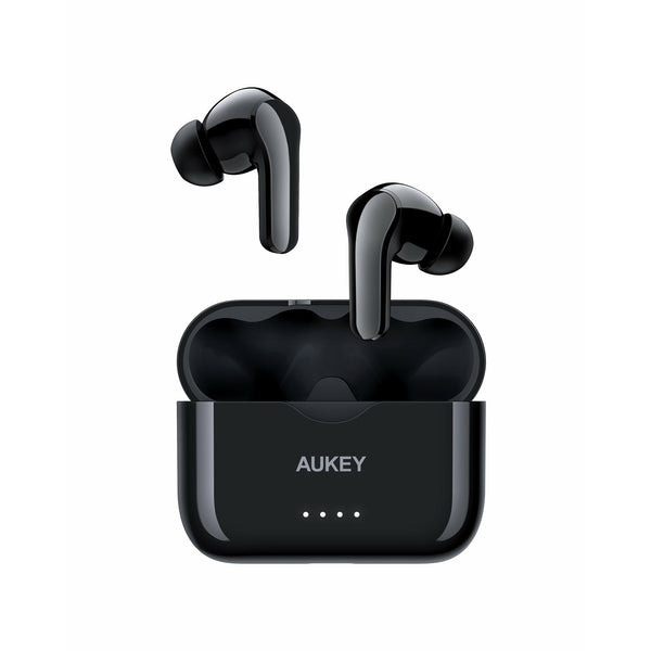 AUKEY True Wireless Earbuds Hi-Fi Stereo Bluetooth 5.0 Headphones 25-Hour  Playtime IPX5 Waterproof Earphones with USB-C Quick Charging Case for  iPhone and Android Black EP-T25 