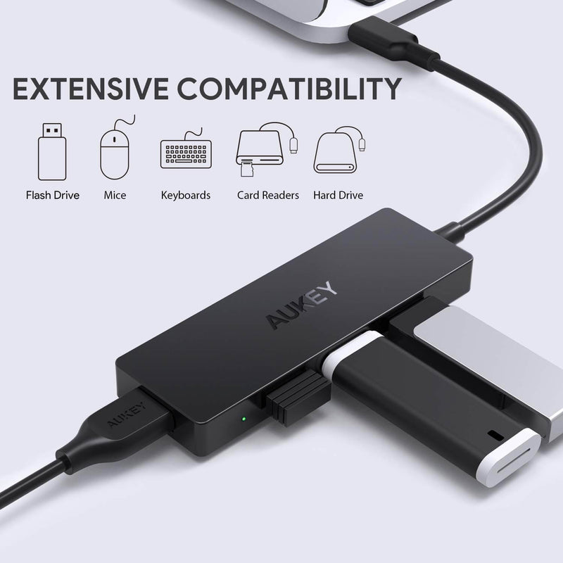 AUKEY Hub USB 3.0 7 Puertos, Hub USB Alimentado con 12V/2.5A Alimentacion  Externa y