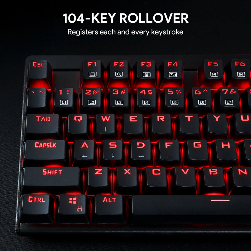 AUKEY KMG16 Mechanical GAMING Keyboard Blue Switches 104key 6-color  backlight